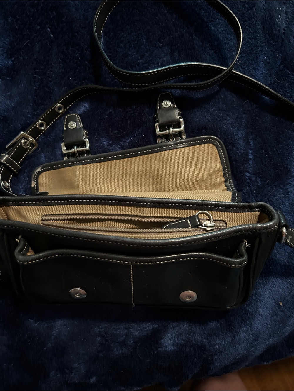 Coach Black Leather Buckle Crossbody - Picture 3 of 4